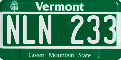 VT license plate NLN233