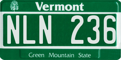 VT license plate NLN236