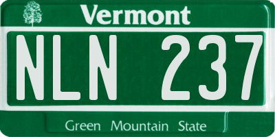 VT license plate NLN237