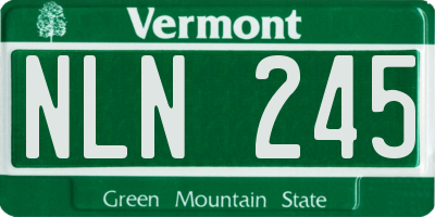 VT license plate NLN245