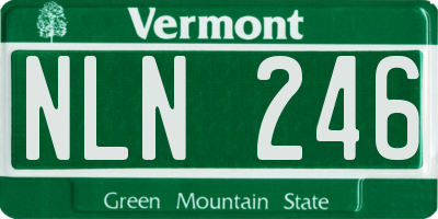 VT license plate NLN246