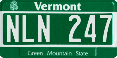 VT license plate NLN247