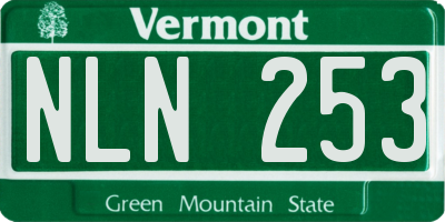 VT license plate NLN253