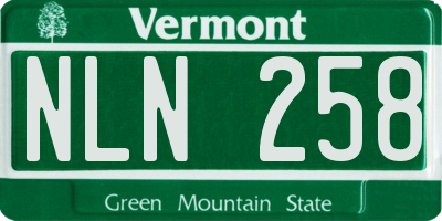 VT license plate NLN258