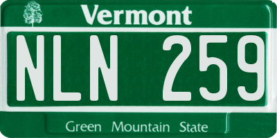 VT license plate NLN259
