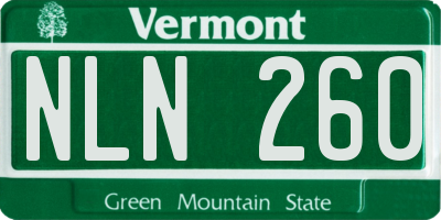 VT license plate NLN260