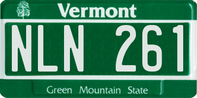 VT license plate NLN261