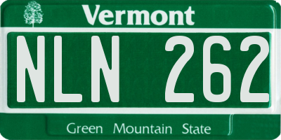 VT license plate NLN262
