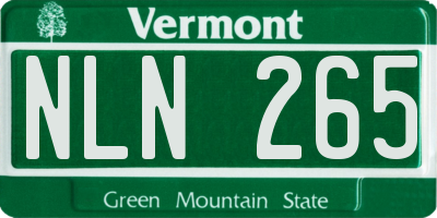 VT license plate NLN265