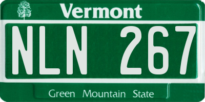 VT license plate NLN267