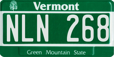VT license plate NLN268