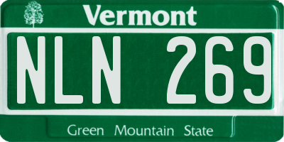 VT license plate NLN269