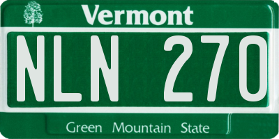 VT license plate NLN270