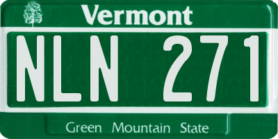 VT license plate NLN271