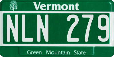 VT license plate NLN279