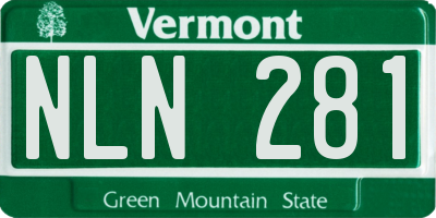 VT license plate NLN281