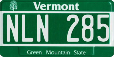 VT license plate NLN285