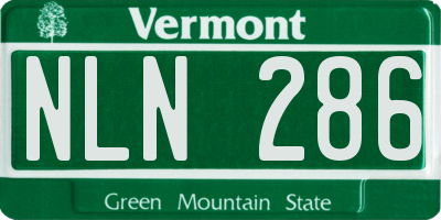 VT license plate NLN286