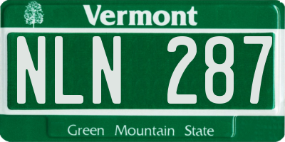 VT license plate NLN287