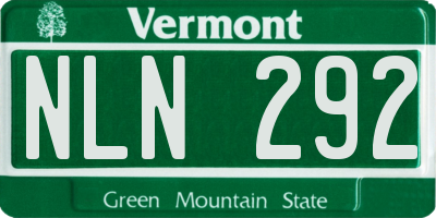 VT license plate NLN292