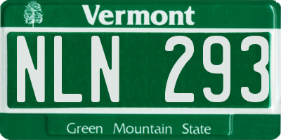 VT license plate NLN293