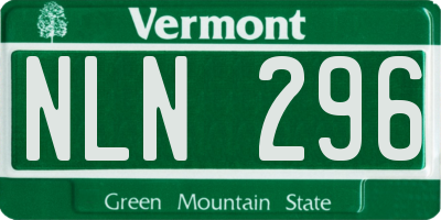 VT license plate NLN296