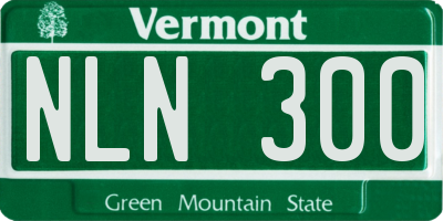 VT license plate NLN300