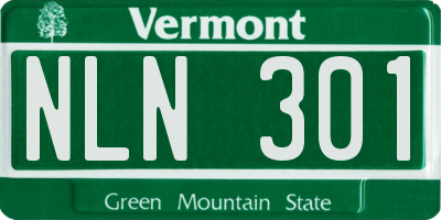 VT license plate NLN301