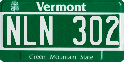 VT license plate NLN302