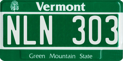 VT license plate NLN303