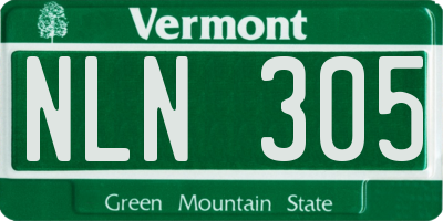 VT license plate NLN305