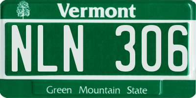 VT license plate NLN306