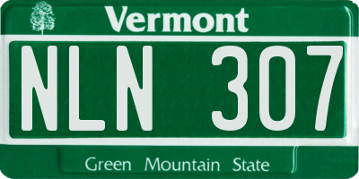 VT license plate NLN307