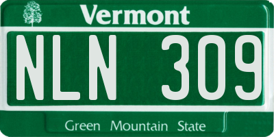 VT license plate NLN309