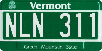 VT license plate NLN311
