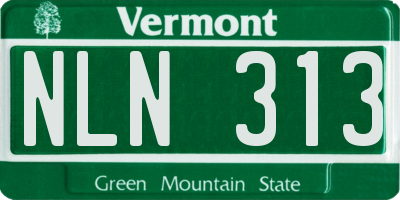 VT license plate NLN313