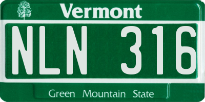 VT license plate NLN316