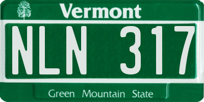 VT license plate NLN317