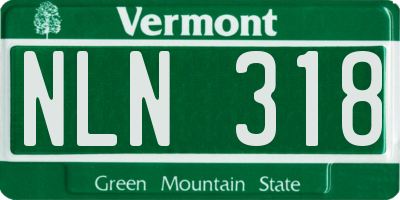 VT license plate NLN318
