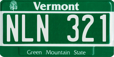 VT license plate NLN321