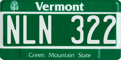 VT license plate NLN322