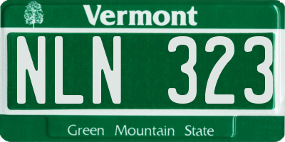 VT license plate NLN323