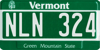 VT license plate NLN324