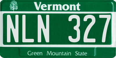 VT license plate NLN327