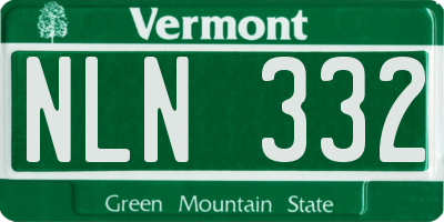 VT license plate NLN332