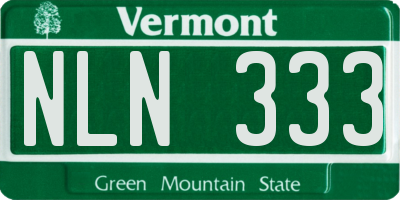 VT license plate NLN333