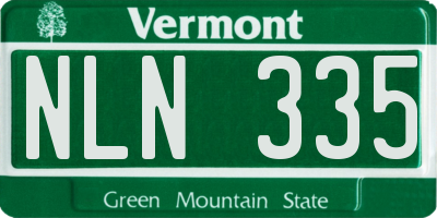 VT license plate NLN335