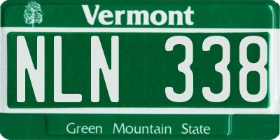VT license plate NLN338
