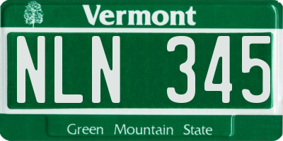VT license plate NLN345