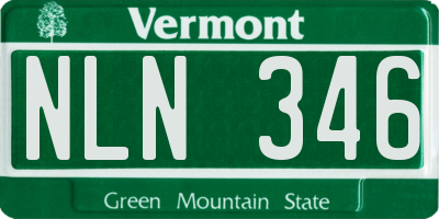 VT license plate NLN346